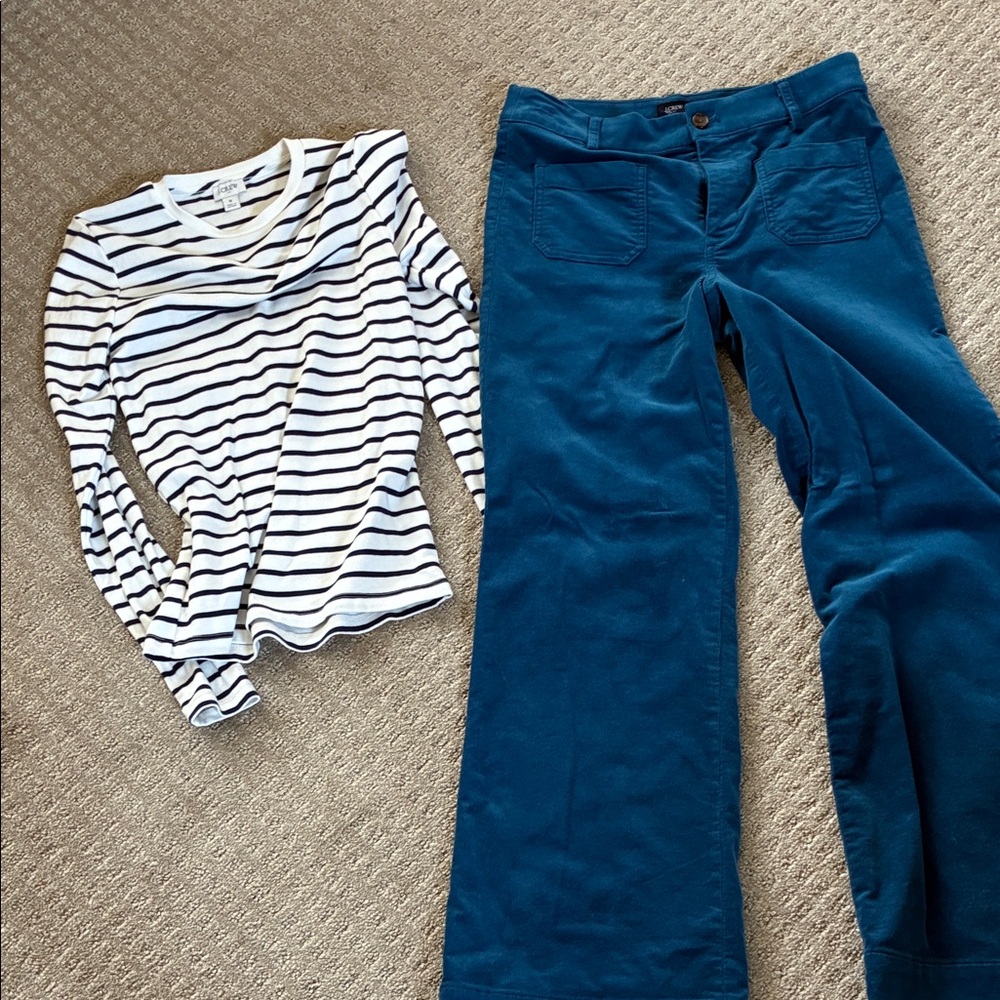 J. Crew Factory Black and White Striped Long Sleeve Tee This is a Set